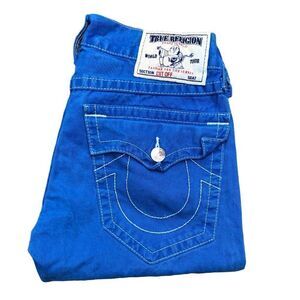 TRUE Religion Jean Shorts Size 28 CUT OFF Blue